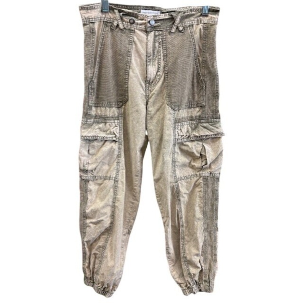 Urban Outfitters Acid Wash Cargo Jogger Pants Olive Tan Women Size 2